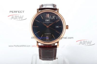  MKS factory Swiss Clone IWC Portofino Dark Blue Dial Rose Gold Watch